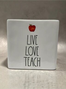 Rae Dunn Artisan Collection by Magenta Ceramic Live Love Teach Desktop Caddy